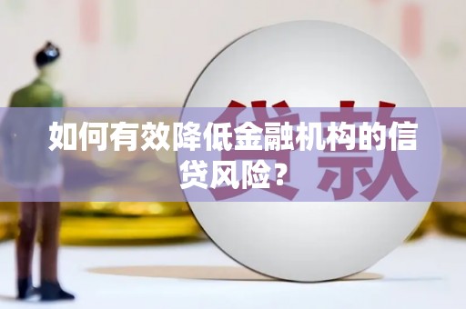 金城如何有效降低金融机构的信贷风险？