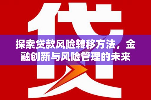东营探索贷款风险转移方法，金融创新与风险管理的未来