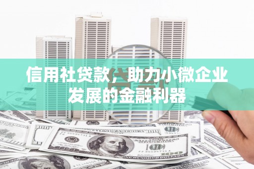 邓州信用社贷款，助力小微企业发展的金融利器