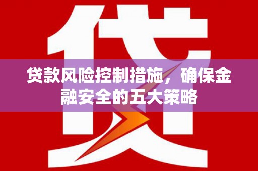 仁怀贷款风险控制措施，确保金融安全的五大策略