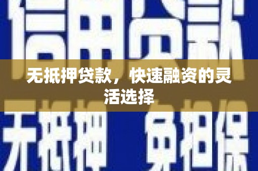 湖里无抵押贷款，快速融资的灵活选择