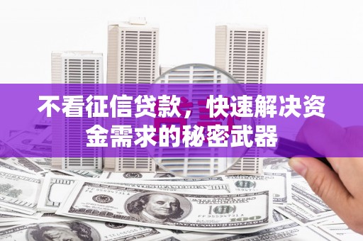 兴国不看征信贷款，快速解决资金需求的秘密武器