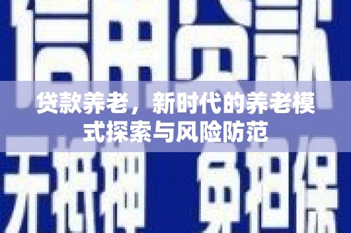 板芙贷款养老，新时代的养老模式探索与风险防范